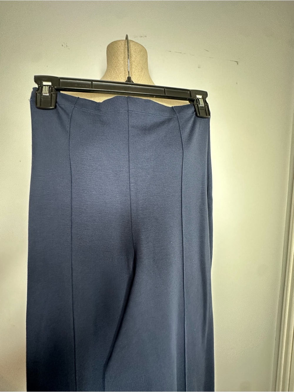 NAVY PONTE KNIT STANDARD WIDE LEG PANT - Picture 7 of 14